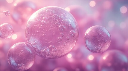 Poster - abstract 3d animation of a pink bubble video loo