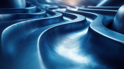 Poster - abstract 3d animation rotating metal futuristic shape video loo