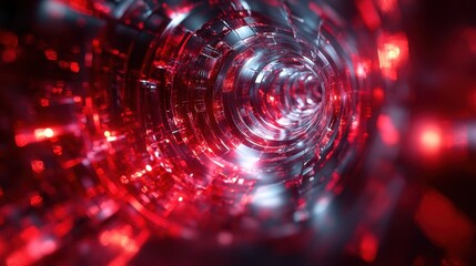 Poster - abstract 3d animation rotating red futuristic shape video loo