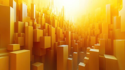 Poster - abstract 3d animation yellow geometric background with moving shapes seamless looped vide