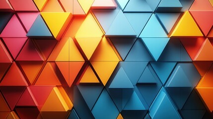 Poster - abstract 3d render colorful geometric background design seamless looped vide