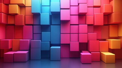 Poster - abstract 3d render modern animation geometric background with cubes motion design vide