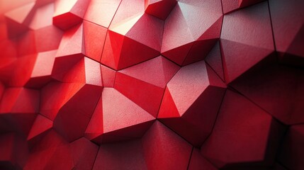Poster - abstract 3d render red geometric background design seamless looped vide