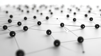 Poster - abstract 3d render white background design with connected lines network concep