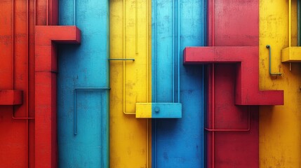 Poster - abstract 3d rendering of geometric structure modern background with connected lines minimalistic design for poster cover branding banner placar