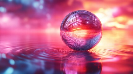 Poster - abstract animation of a colorful magic sphere 3d render seamless looped vide