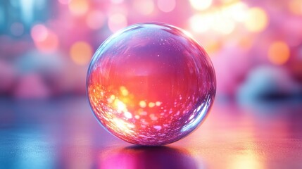 Poster - abstract animation of a colorful sphere 3d render seamless looped vide
