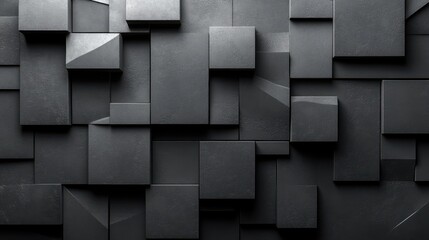 Wall Mural - abstract background design black geometric composition 3d rende