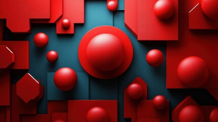 Poster - abstract background design composition with red geometric shape
