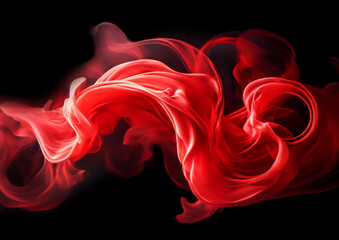 Aufkleber - Abstract red smoke on black background. 