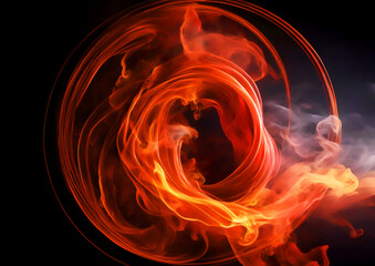 Aufkleber - Abstract fire flames on a black background. Design element for graphics artworks.