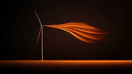 Aufkleber - Wind turbine with flowing motion, illuminated by warm light, symbolizes renewable energy and innovation, showcasing dynamic and modern design