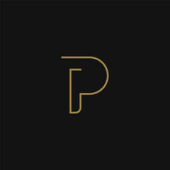 Fototapete - Initial P logo template design with geometry.Logo for business, business card, brand and identity.
