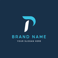 Fototapete - Initial P logo template design with geometry.Logo for business, business card, brand and identity.