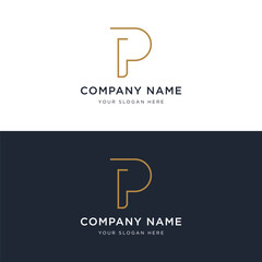 Fototapete - Initial P logo template design with geometry.Logo for business, business card, brand and identity.