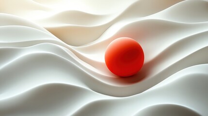 Poster - abstract minimalist background design with red sphere