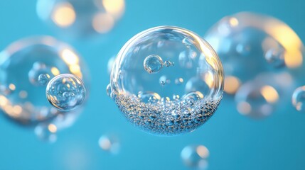 Poster - abstract water bubbles 3d rende