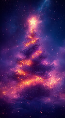 Poster - Christmas tree shape composed of biological cell molecular structure