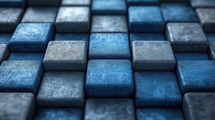 Wall Mural - blue and gray cubes 3d rende