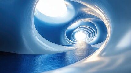 Wall Mural - blue loop line 3d rende