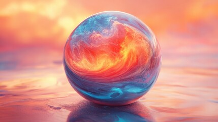 Poster - colorful abstract sphere 3d rende