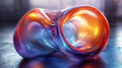 Poster - colorful iridescent shape 3d rende