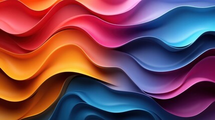 Wall Mural - colorful wavy lines 3d rende