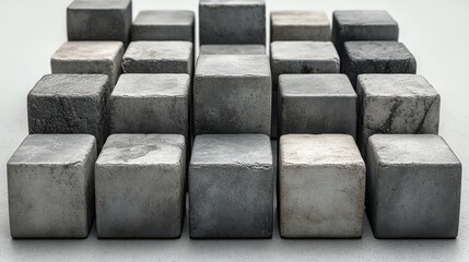 Poster - set of abstract cubes 3d rende