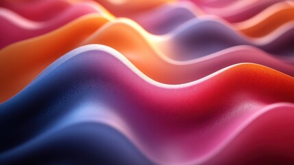 Wall Mural - wavy colorful surface 3d rende