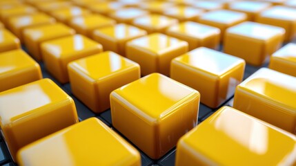 Poster - yellow cubes 3d rende