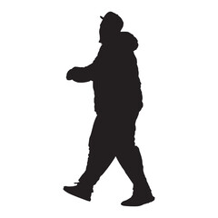 Wall Mural - A silhouette of a man walking