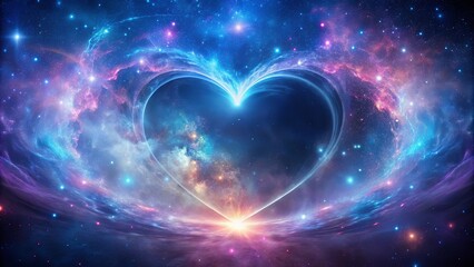 Wall Mural - Cosmic Heart Nebula A Celestial Love Story in Vibrant Hues