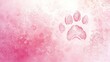 © McClerish - Pink Floral Background with Delicate Paw Print Design
