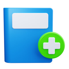 Poster - medical handbook 3d render icons