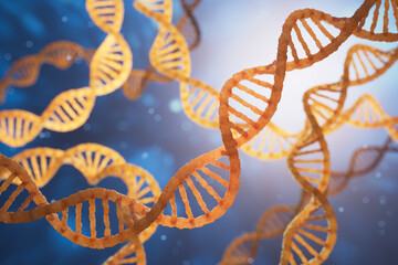 Wall Mural - dna double helix spiral molecule structure 3d illustration.
