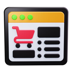 Wall Mural - shopping cart 3d render icons