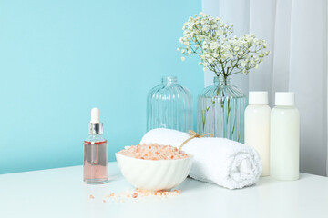 Sea salt, concept of spa and self care