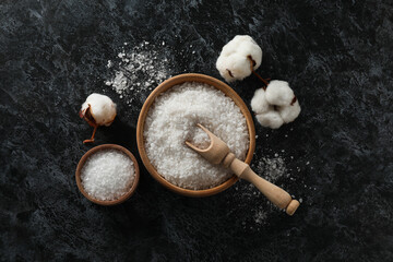 Sea salt, concept of relax, spa and self care