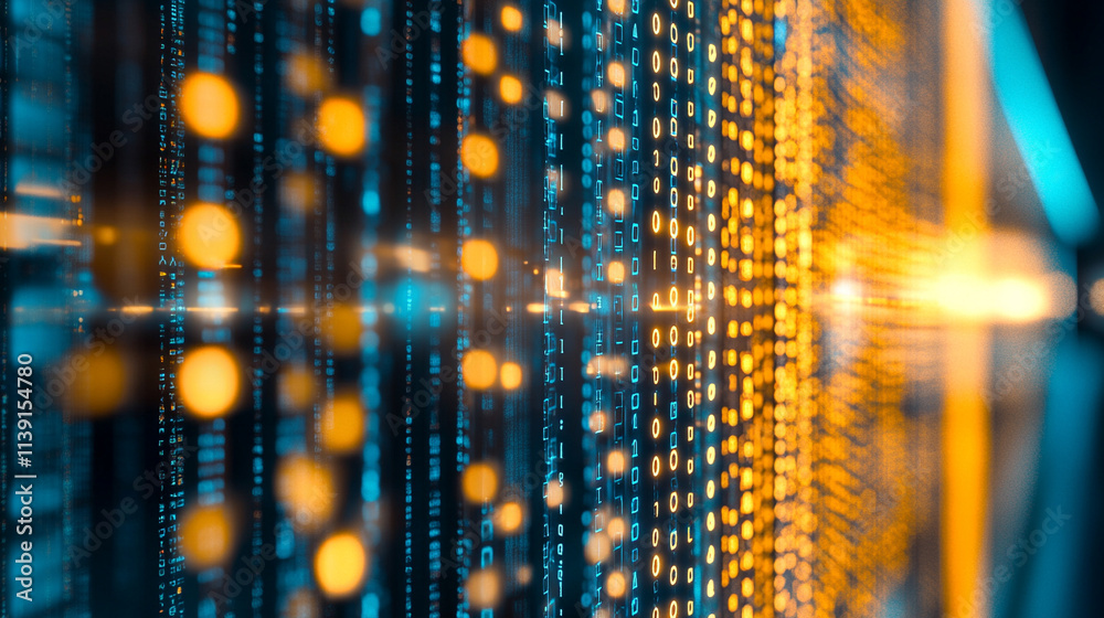 Futuristic concept of AI analysis, automation, and big data with a ...