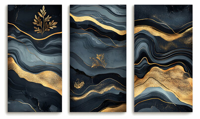 Wall Mural - Luxurious golden background with satin drapery. 3d illustration, 3d rendering