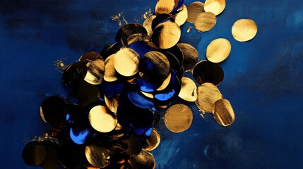 Wall Mural - Blue with gold confetti. Aristocratic