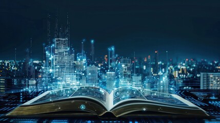 Poster - A Digital Cityscape Emerging from an Open Book