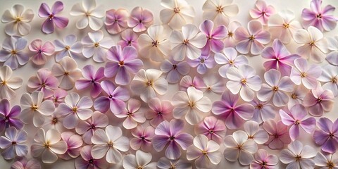 Wall Mural - Delicate pastel blossoms arranged in a floral pattern
