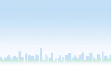 Fototapete - Serene city skyline silhouette against a light blue sky.
