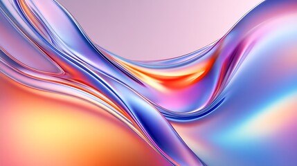 Poster - Vibrant Abstract Gradient Background with Flowing Smooth Silky Colorful Textures : Generative AI