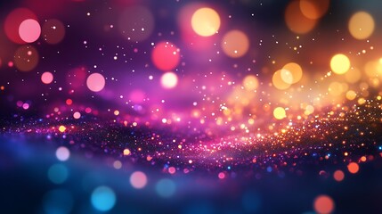 Poster - Vibrant Abstract Background with Colorful Bokeh Lights and Stars : Generative AI