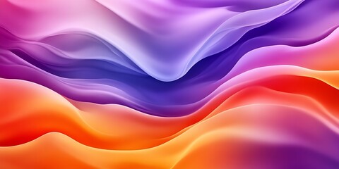 Aufkleber - Colorful Gradient Digital Art with Soothing Waves in Purple Orange Hues : Generative AI