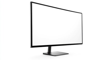 modern black computer monitor with blank screen