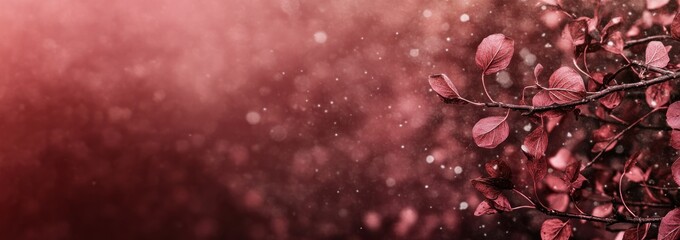 Aufkleber - Red leaves, blurred lights, bokeh.