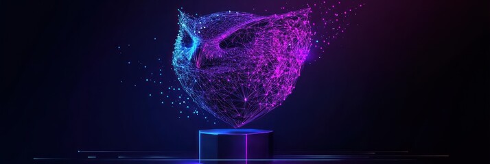 Aufkleber - Glowing owl hologram.